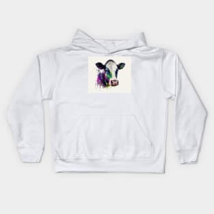 Cow Watercolour Painting Kids Hoodie